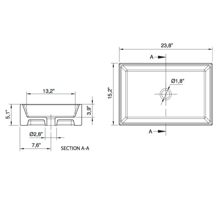 Scarabeo by Nameeks Teorema Ceramic Rectangular Vessel Bathroom Sink